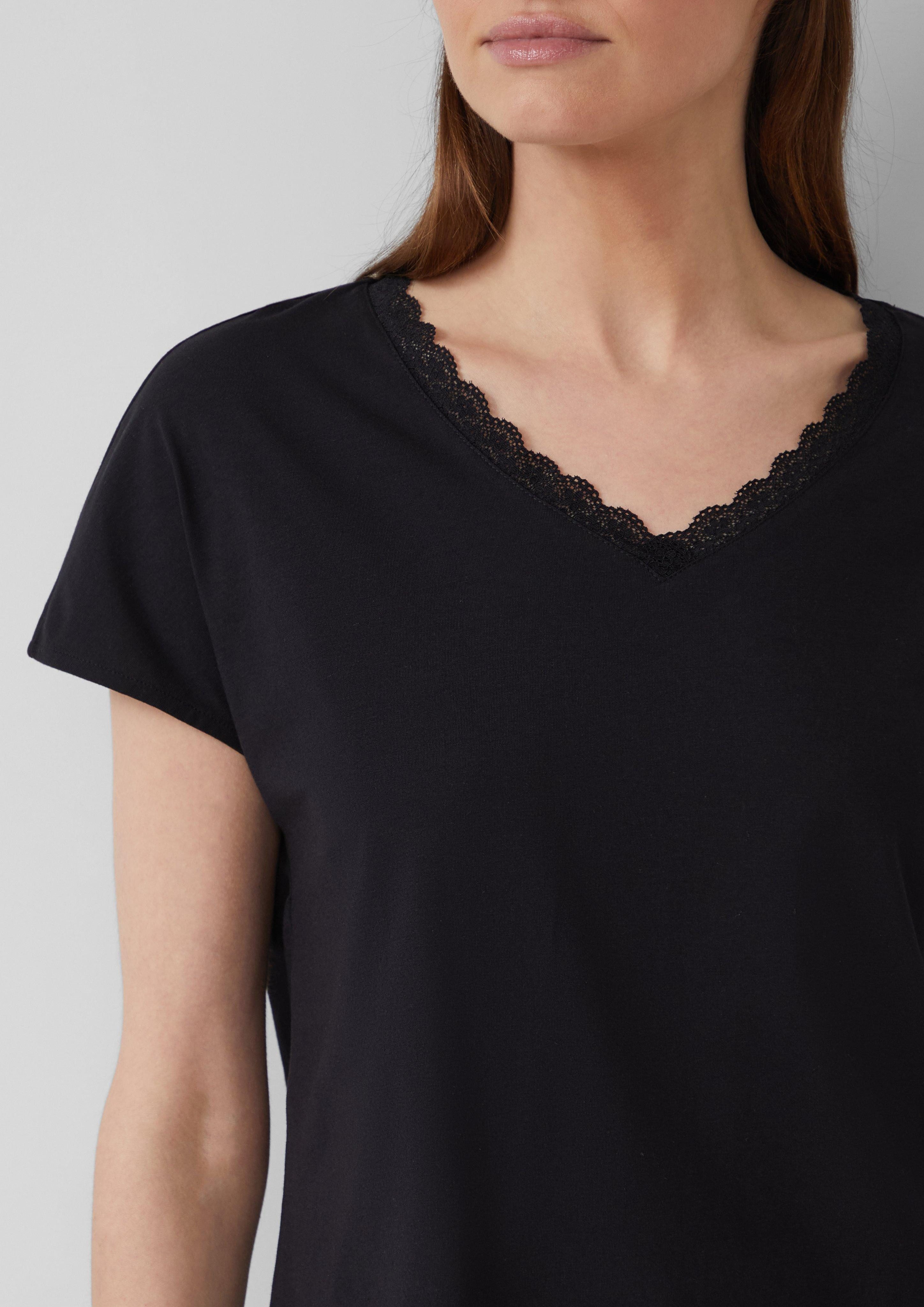 s.Oliver Shirttop T-Shirt mit Spitze aus günstig online kaufen