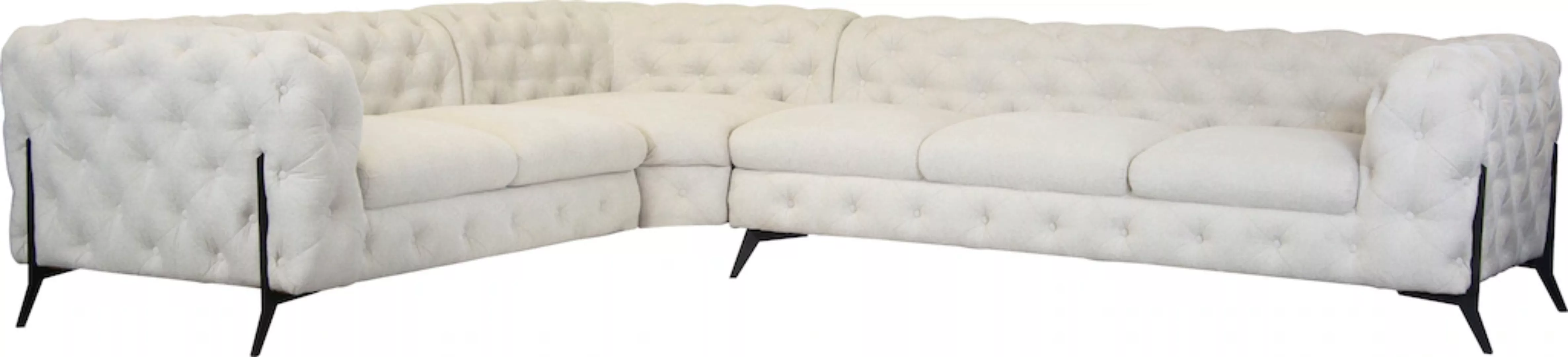 Leonique Chesterfield-Sofa "Amaury L-Form", großes Ecksofa, Chesterfield-Op günstig online kaufen