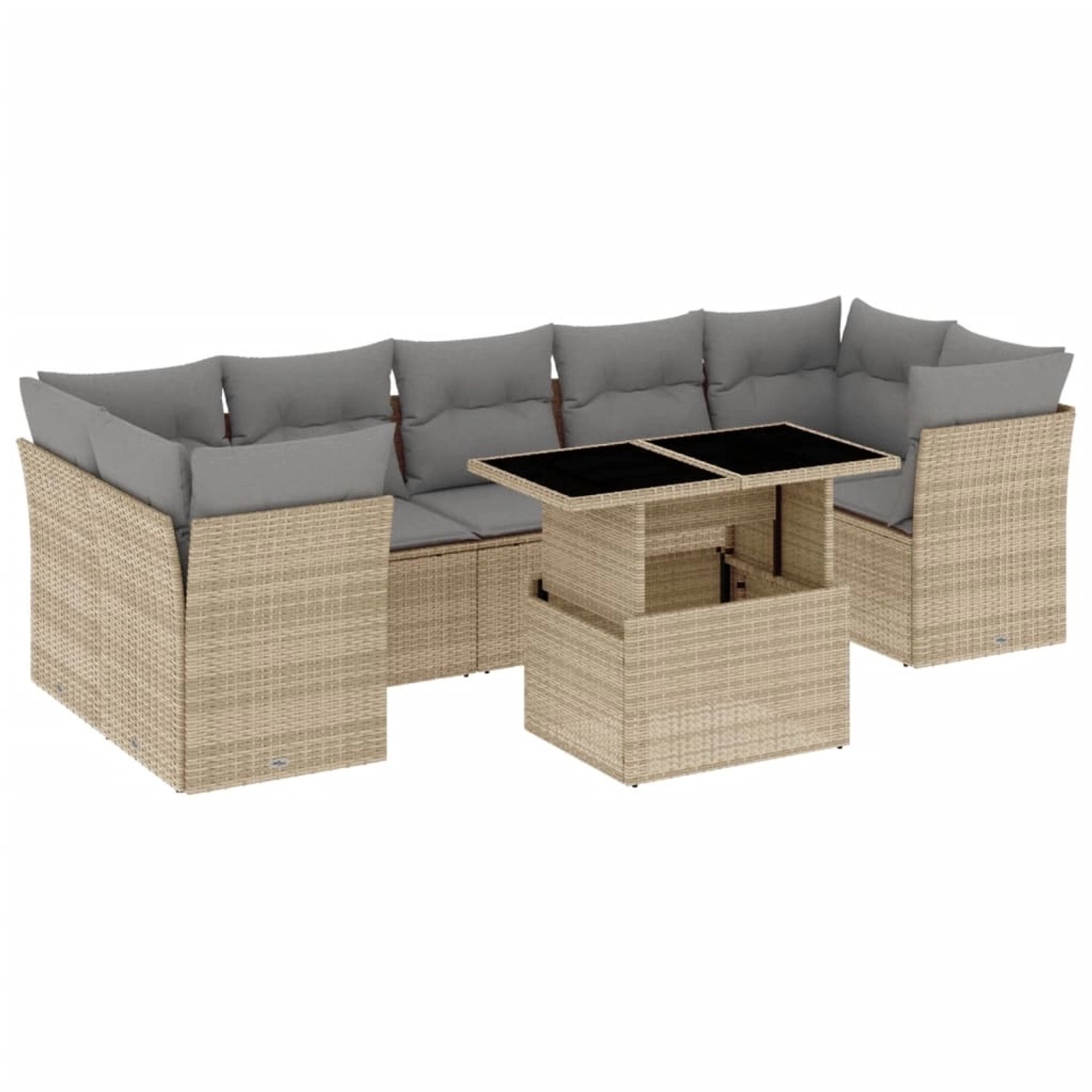 vidaXL 8-tlg Garten-Sofagarnitur mit Kissen Beige Poly Rattan Modell 331 günstig online kaufen