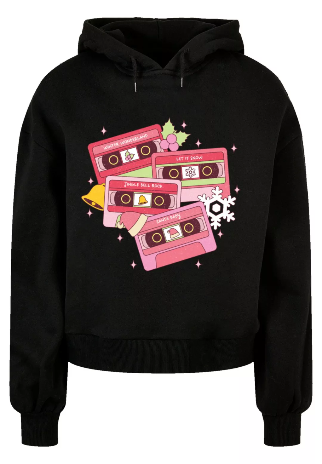 F4NT4STIC Kapuzenpullover "Weihnachten Retro Song Tapes Pink", Premium Qual günstig online kaufen