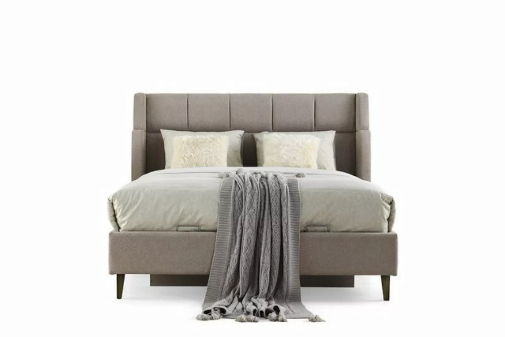 JVmoebel Bett Beige Bett Doppelbett Bettrahmen Bettgestelle Holzbett Schlaf günstig online kaufen