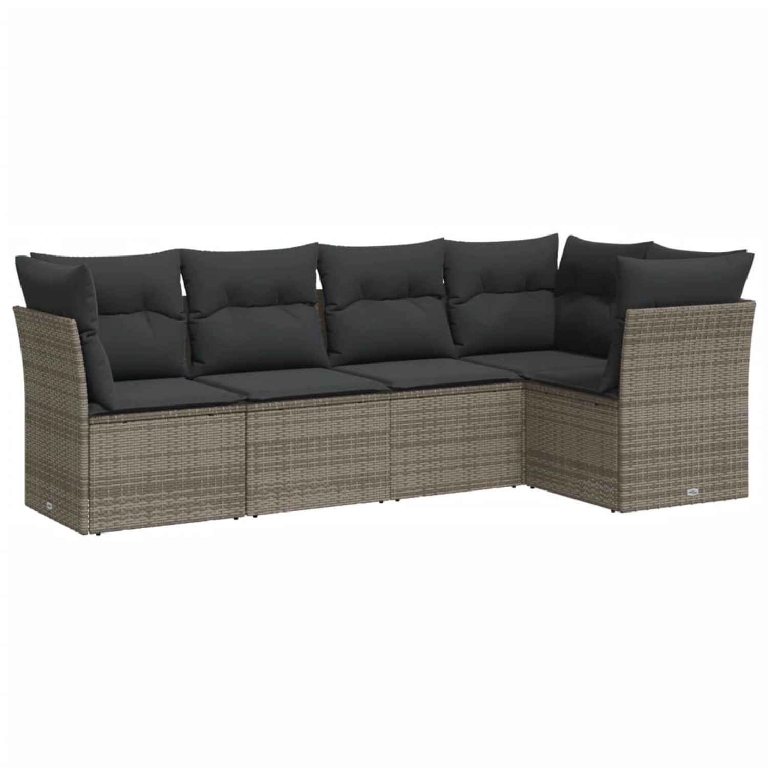 vidaXL 5-tlg Garten-Sofagarnitur mit Kissen Grau Poly Rattan Modell 33 günstig online kaufen