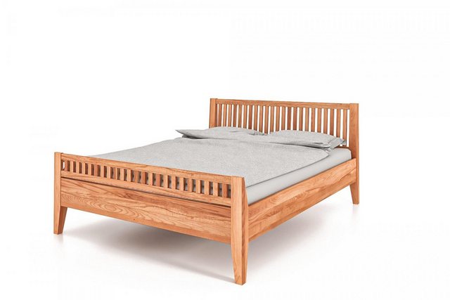 Natur24 Einzelbett Bett Sydo 2 Sonderlänge 80x220 Kernbuche Holzkopfteil ho günstig online kaufen