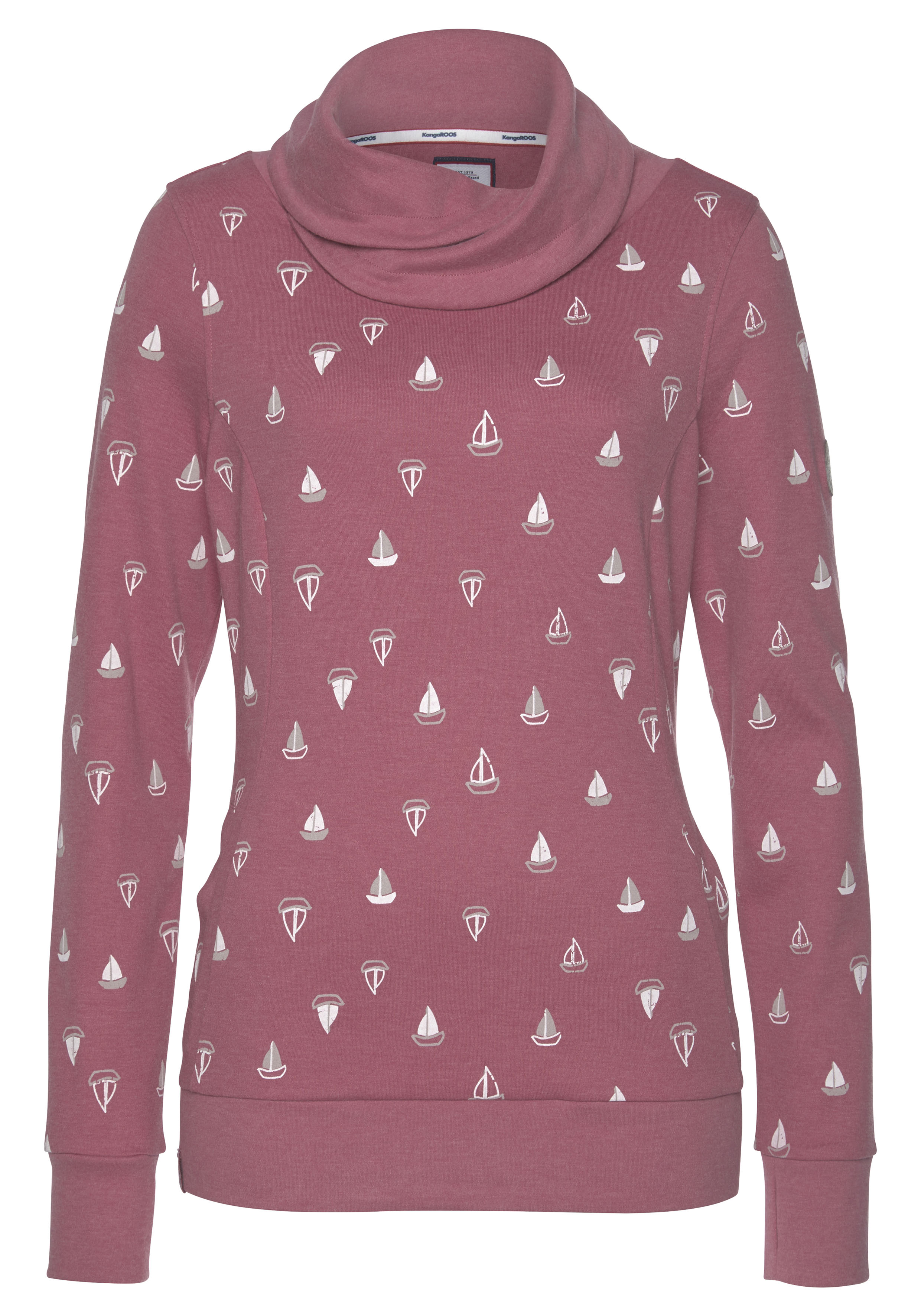 KangaROOS Sweatshirt mit wärmendem Schlauchkragen und Allover-Print günstig online kaufen