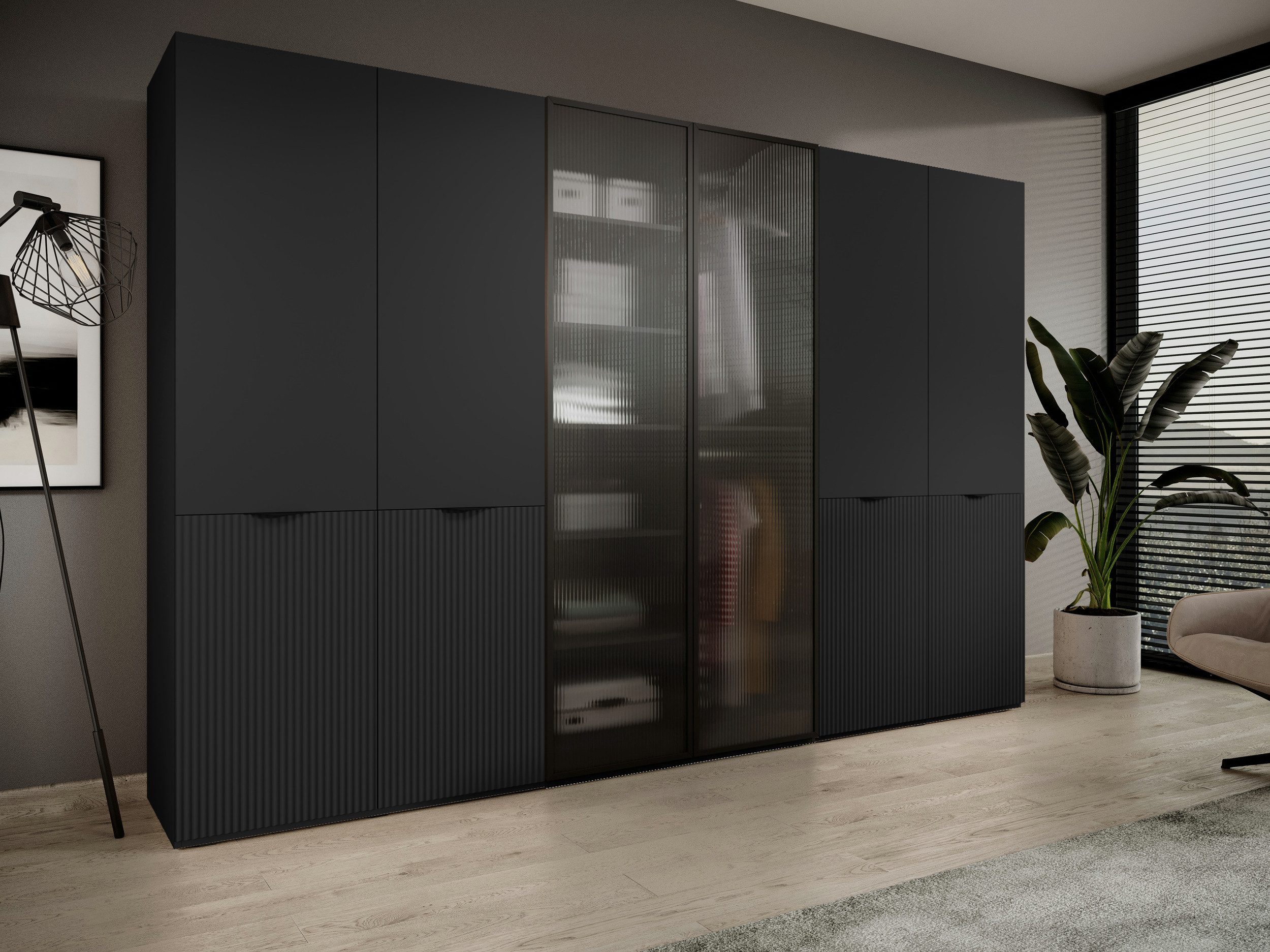 MOEBLO Drehtürenschrank Minewra 300 (6-türiger Kleiderschrank günstig online kaufen