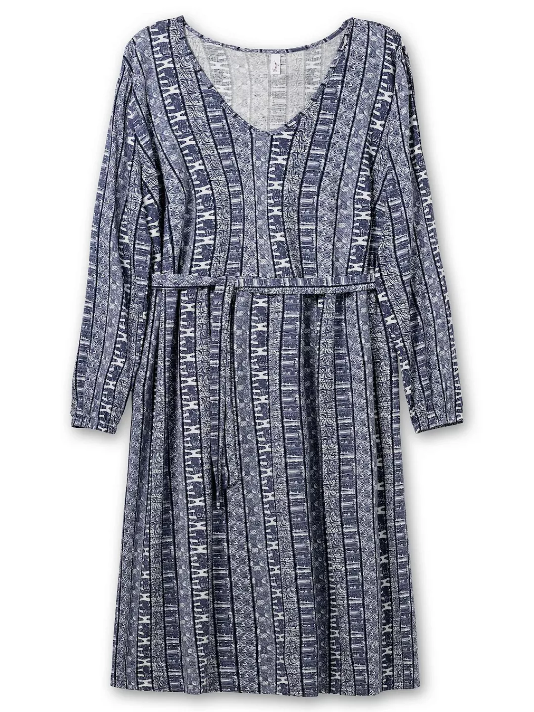 Sheego Jerseykleid "Große Größen", mit Bordürendruck, in Midilänge günstig online kaufen