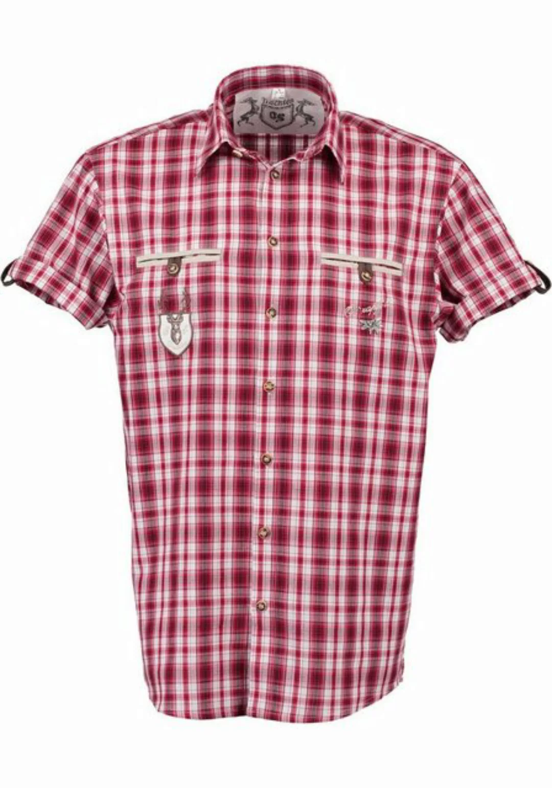 OS-Trachten Trachtenhemd Lyroa Kurzarmhemd mit Liegekragen, 2 Paspeltaschen günstig online kaufen
