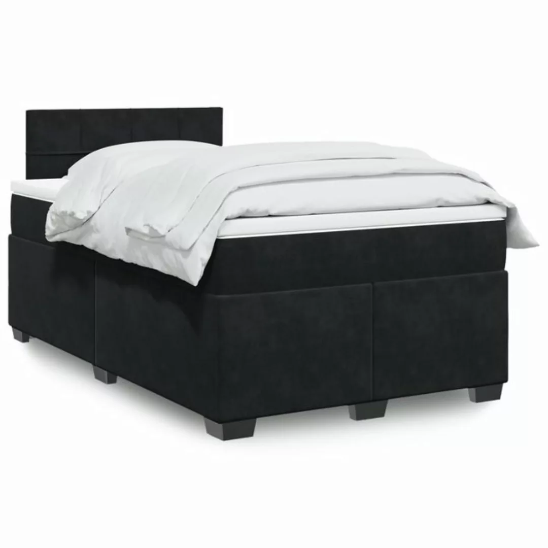 vidaXL Boxspringbett mit Matratze Schwarz 120x200 cm Samt2103048 günstig online kaufen