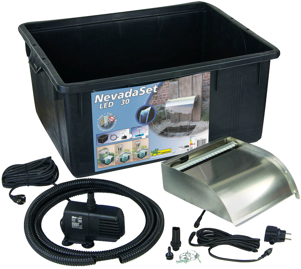 Ubbink Wasserfall "Nevada Set 30 cm / mit LED-Beleuchtung / inkl. Wasserbec günstig online kaufen