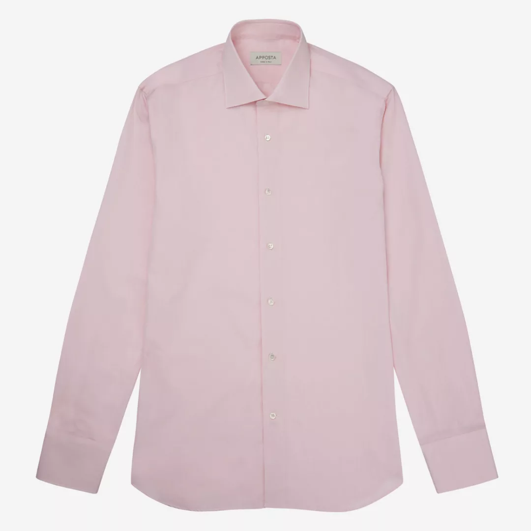 Hemd  einfarbig  rosa 100% reine baumwolle popeline doppelt gezwirnt, krage günstig online kaufen