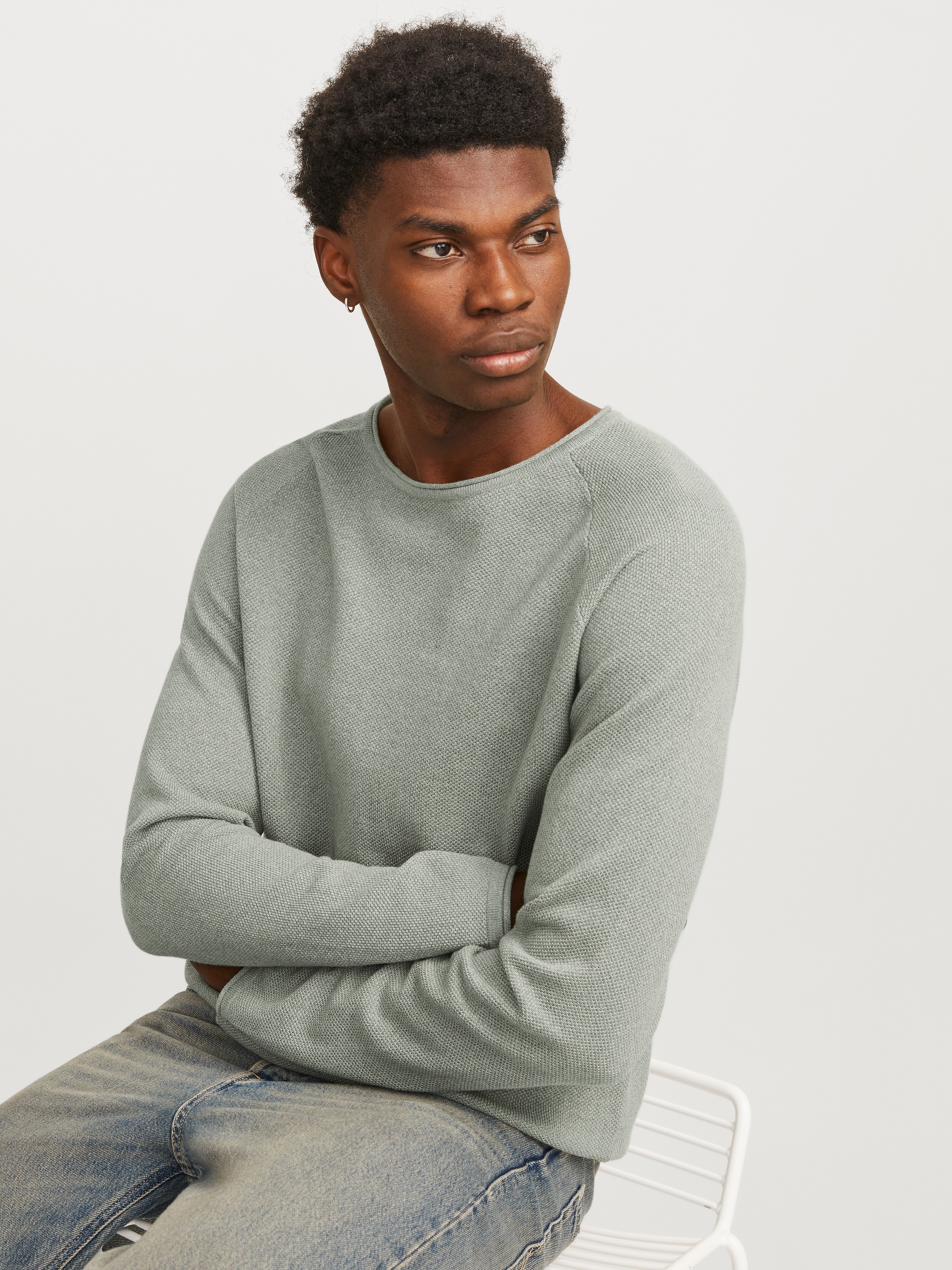 Jack & Jones Rundhalspullover "JJEHILL KNIT CREW NECK NOOS", aus Strukturst günstig online kaufen