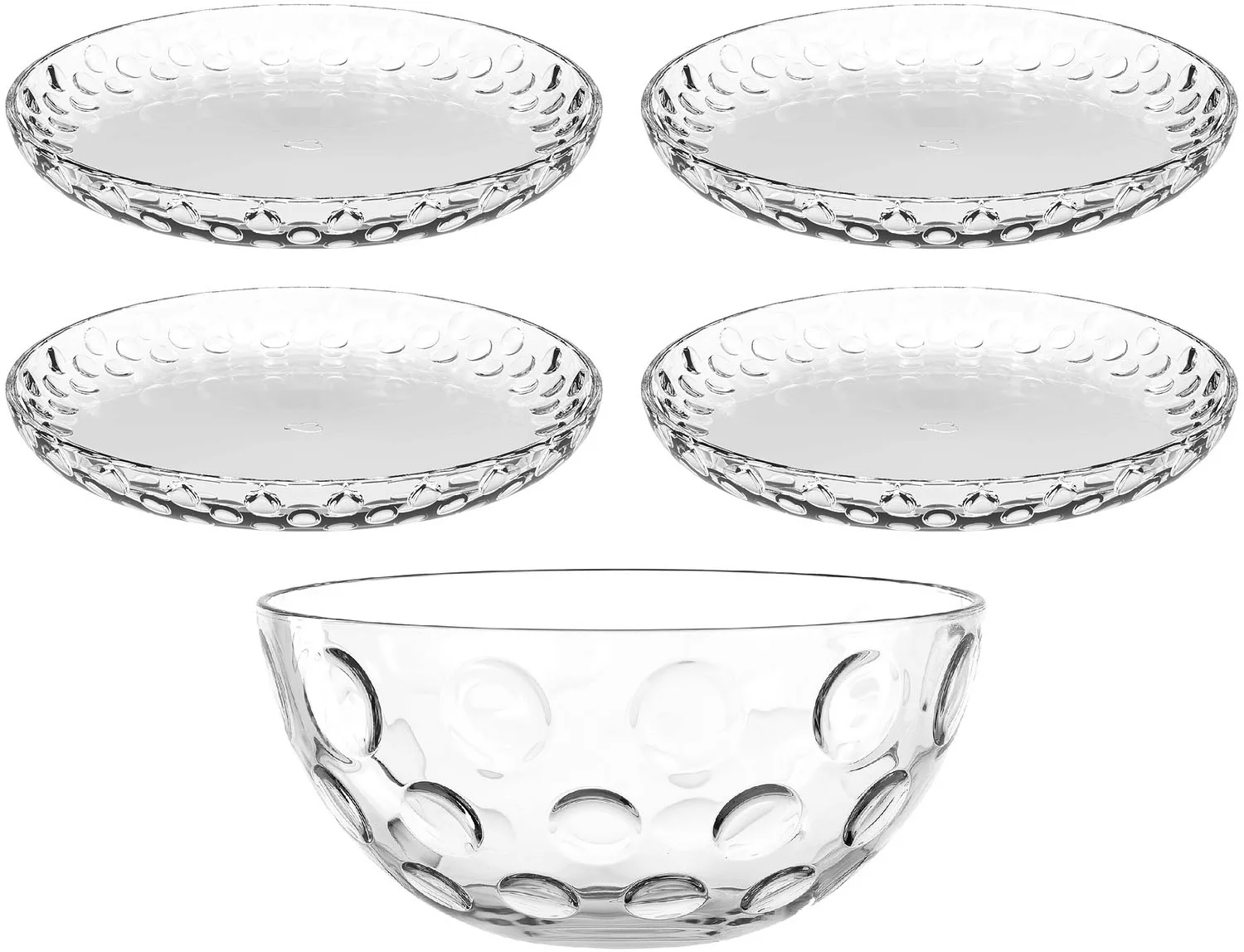 LEONARDO Schale »Schalen-/Teller-Set, 5er Set CUCINA OPTIC, 4x Ø 18 cm & 1x günstig online kaufen