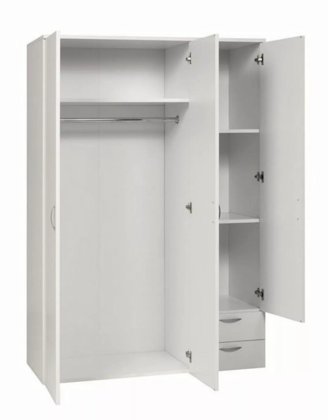 Furni24 Kleiderschrank Kleiderschrank, weiß, 120x177x52cm günstig online kaufen