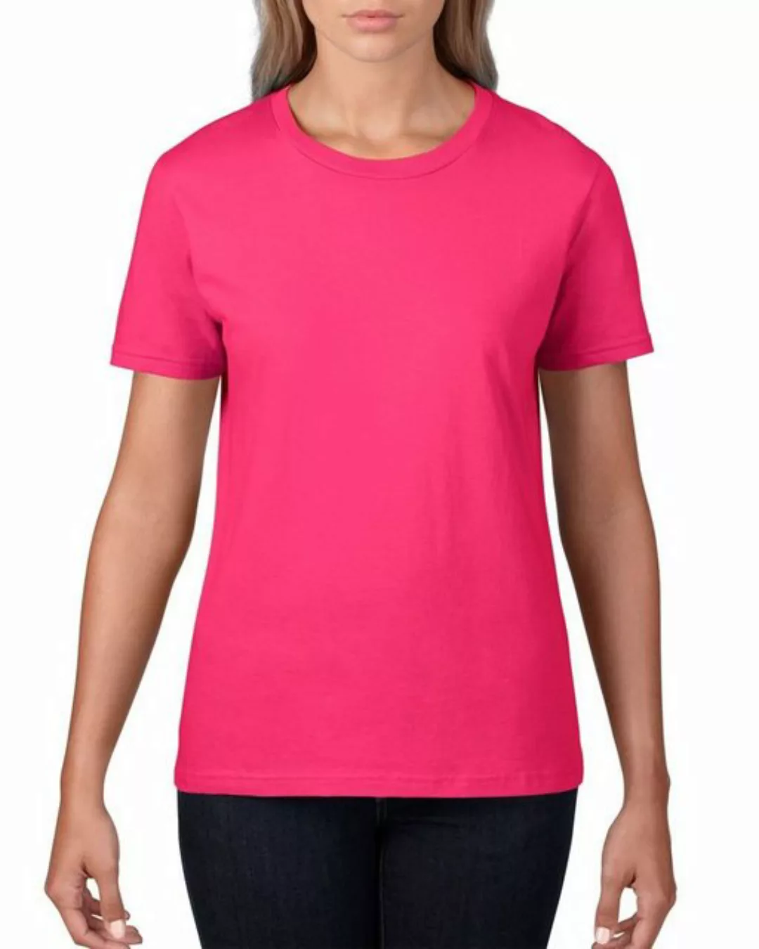 Gildan Rundhalsshirt Gildan Damen T-Shirt Bluse Kurzarm U-Ausschnitt Basic günstig online kaufen