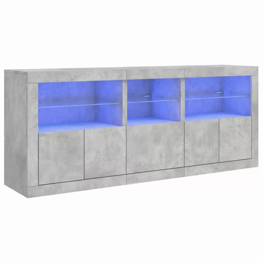 vidaXL Sideboard Sideboard mit LED-Leuchten Betongrau günstig online kaufen