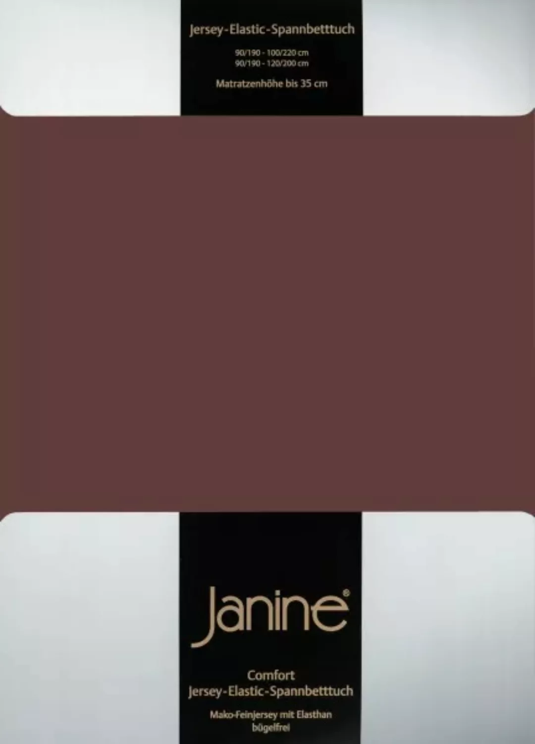 Janine Janine Spannbetttuch Elastic-Jersey 5002 dunkelbraun Größe:  150x200 günstig online kaufen