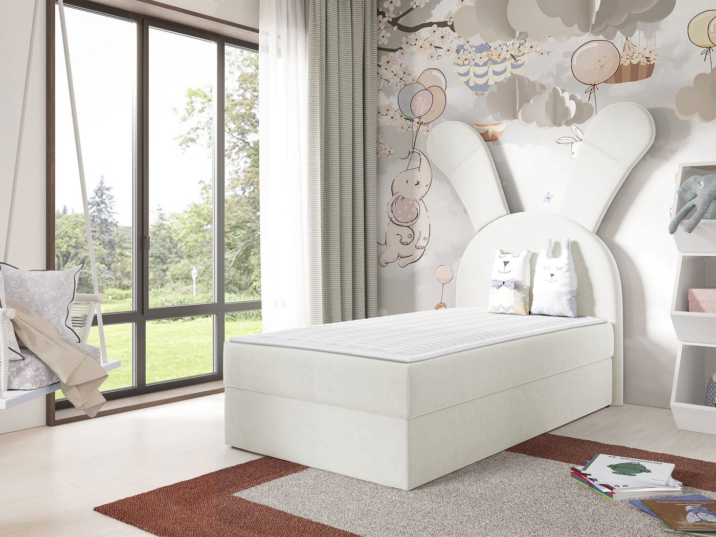 MIRJAN24 Boxspringbett Bunny Light (mit Bettkasten), Seitenwahl, Kopfteil G günstig online kaufen