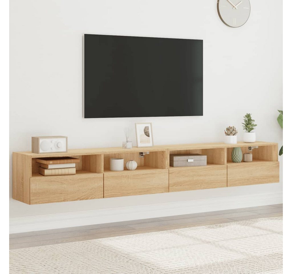 vidaXL TV-Schrank TV-Wandschränke 2 Stk Sonoma Eiche 100x30x30 cm Spanplatt günstig online kaufen