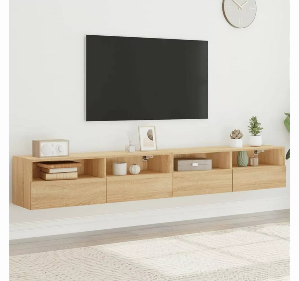 vidaXL TV-Schrank TV-Wandschränke 2 Stk Sonoma Eiche 100x30x30 cm Spanplatt günstig online kaufen