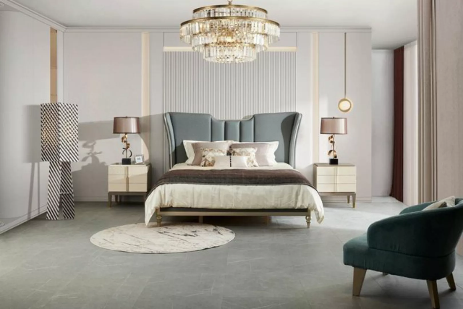 JVmoebel Bett, Bett Polster Design Luxus Doppel Hotel Betten Ehe 180x200cm günstig online kaufen
