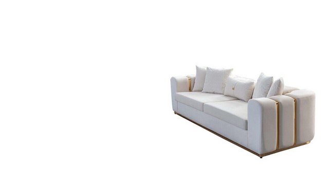 JVmoebel Sofa Weiße Wohnzimmer Sofas Stilvoller 4-Sitzer Designer 2x Sessel günstig online kaufen