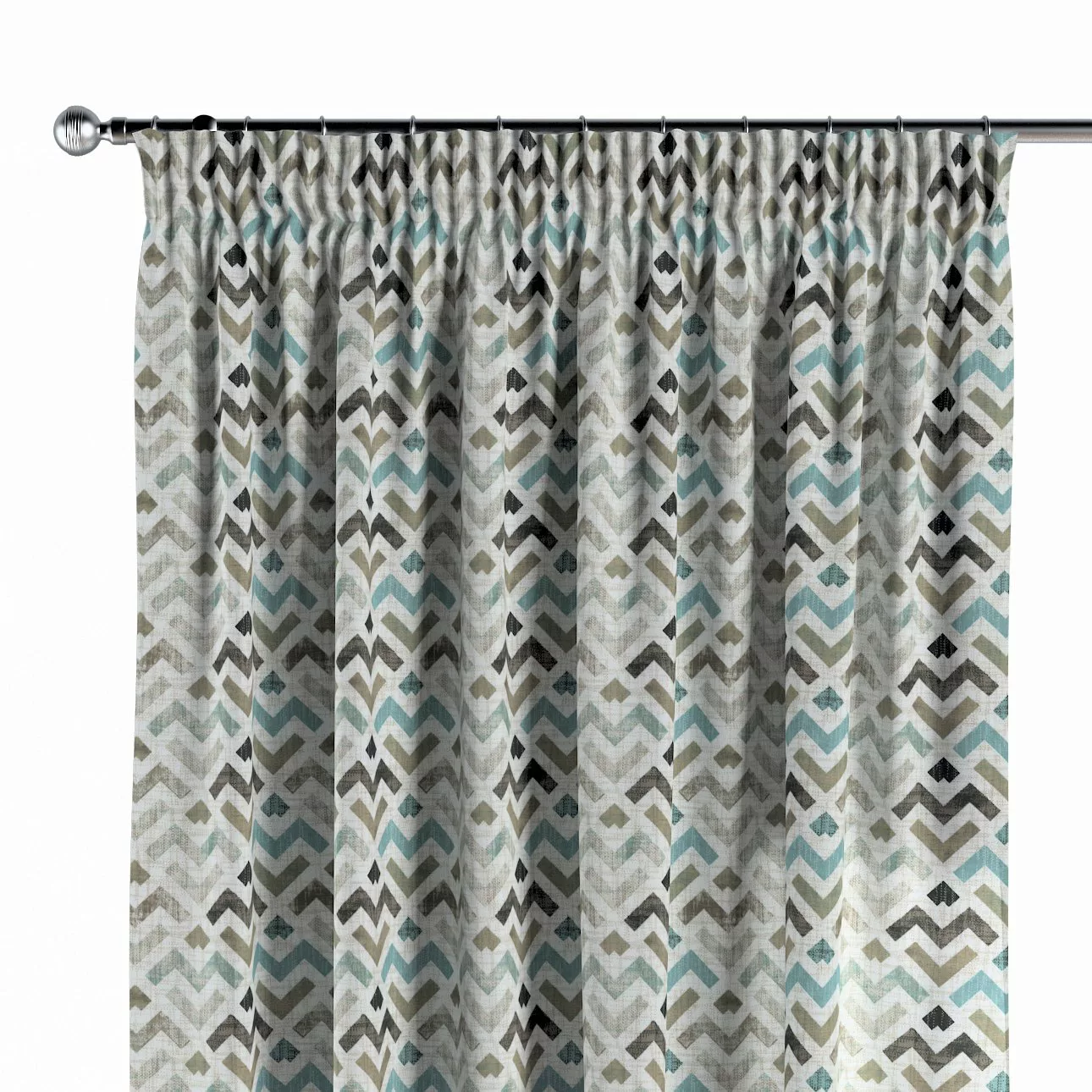 Vorhang mit Kräuselband, blau-beige, Modern (141-93) günstig online kaufen