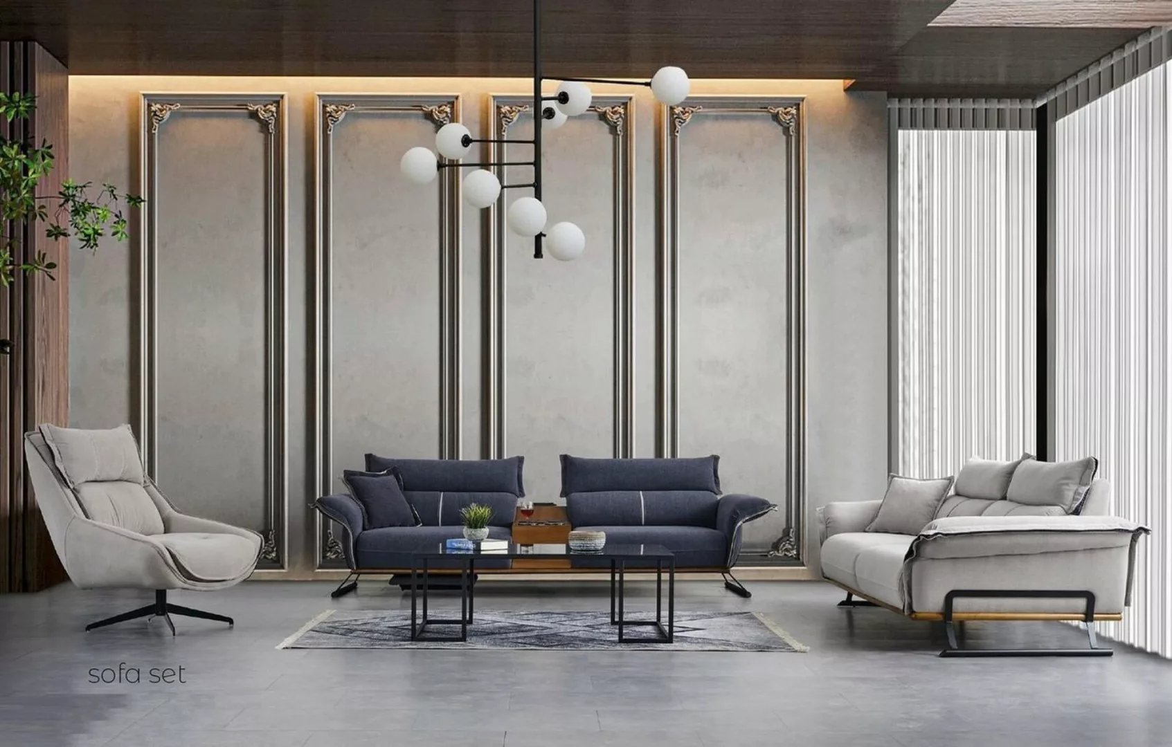 JVmoebel Sofa, Luxus Sofagarnitur Italienische Stil Möbel Sofa 3tlg günstig online kaufen