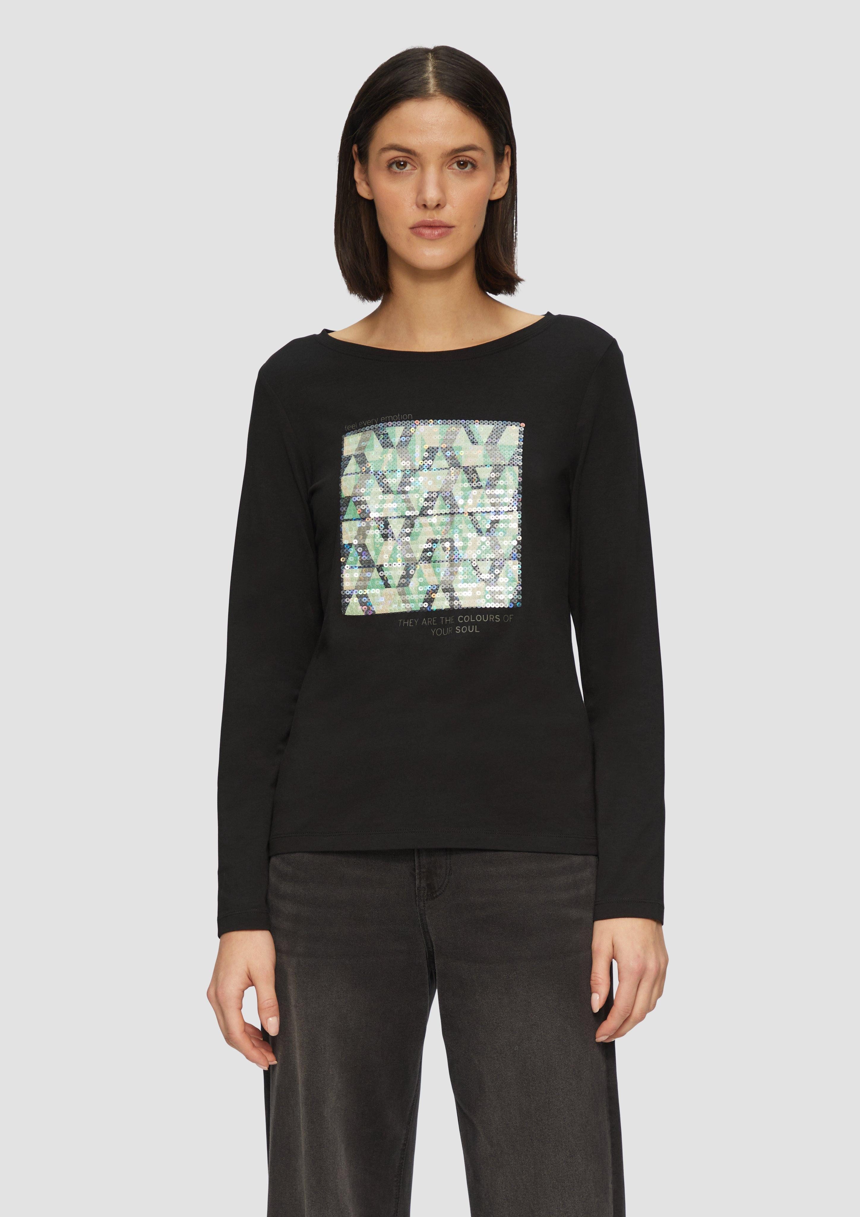 s.Oliver Langarmshirt Langarmshirt mit Frontprint und günstig online kaufen
