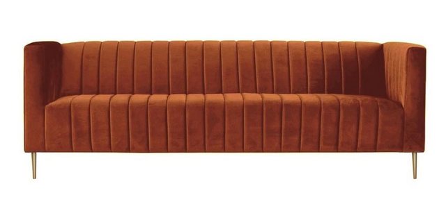 Xlmoebel Sofa Dreisitzer Terrakotta Stoff Wohnzimmer Design Sofa mit Polste günstig online kaufen