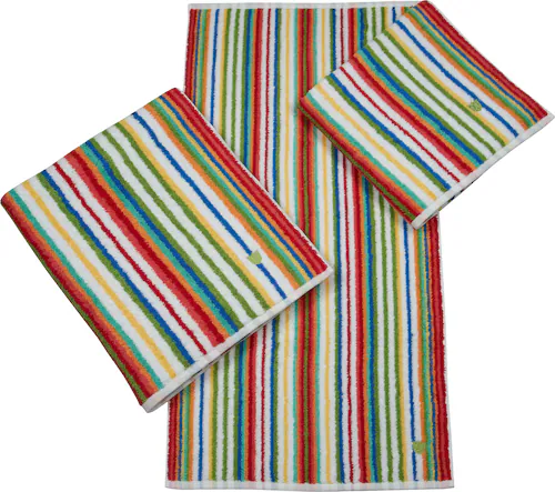 ROSS Handtuch »Multicolor«, (2 St.), mit Streifen und gesticktem ROSS-Emble günstig online kaufen
