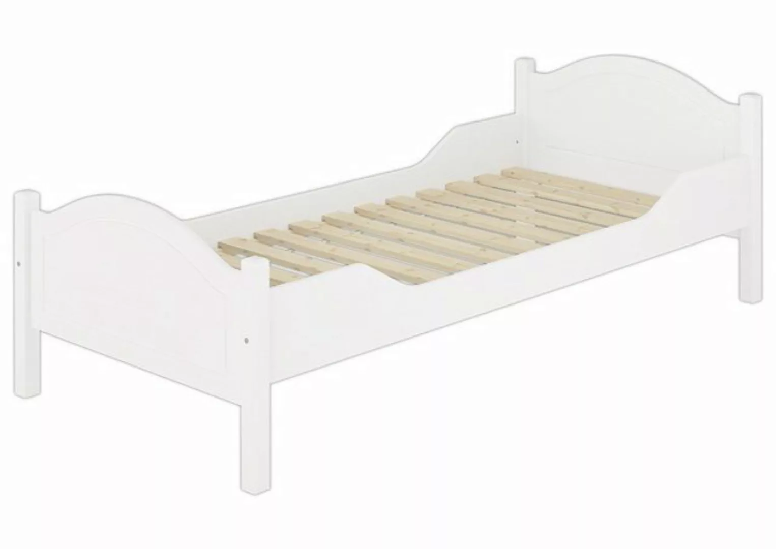 Erst-Holz® Weißes Holzbett Kiefer massiv 90x200 mit Rost weiß Gr. 90 x 200 günstig online kaufen