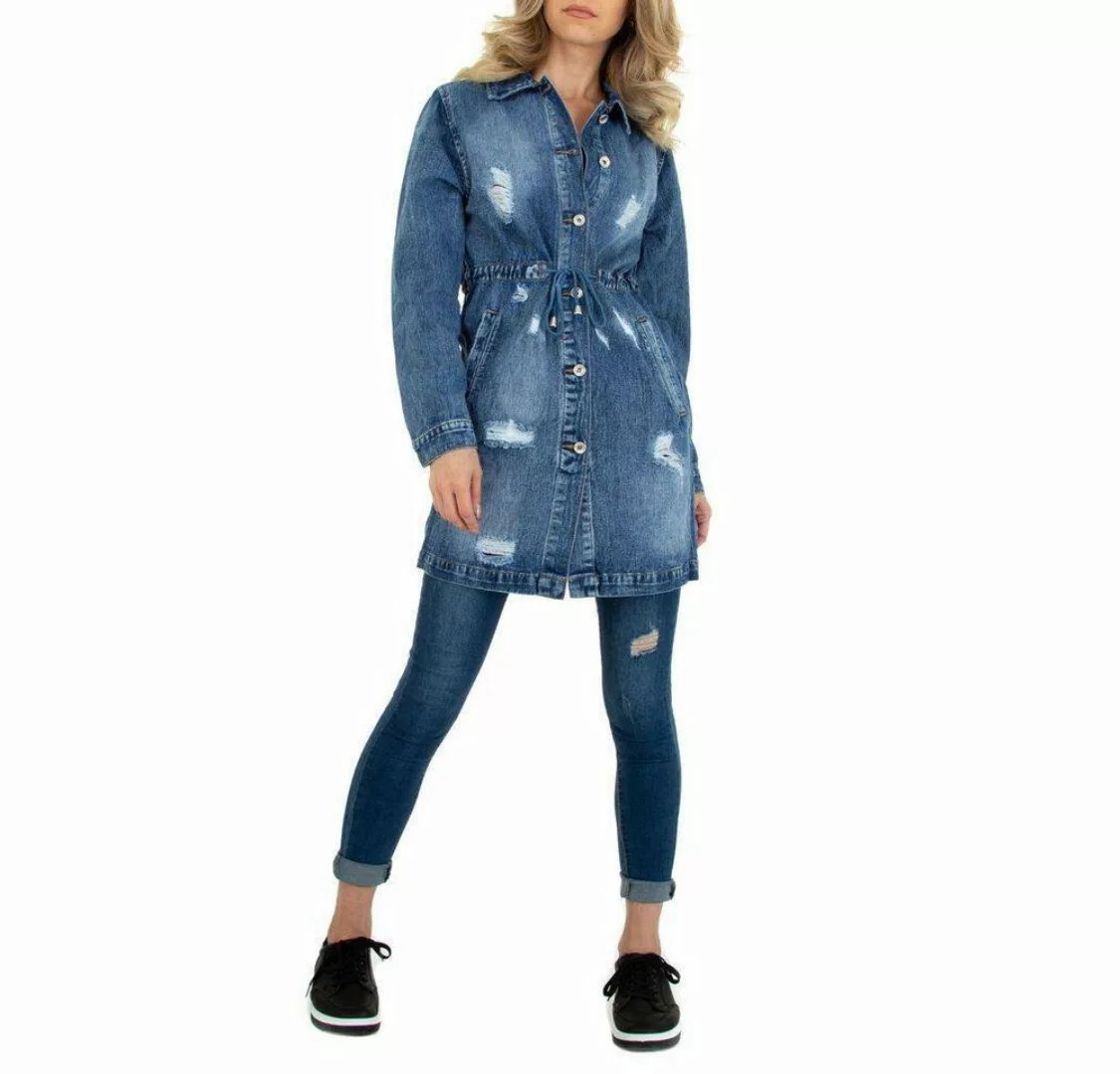 Ital-Design Hemdbluse Damen Freizeit Jeansstoff Hemdbluse in Blau günstig online kaufen