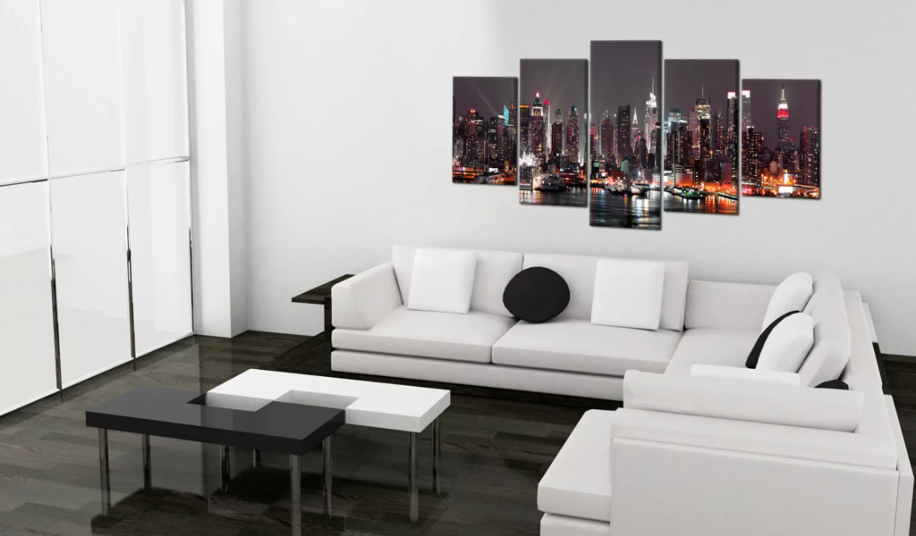 Wandbild - Manhattan Bei Nacht günstig online kaufen