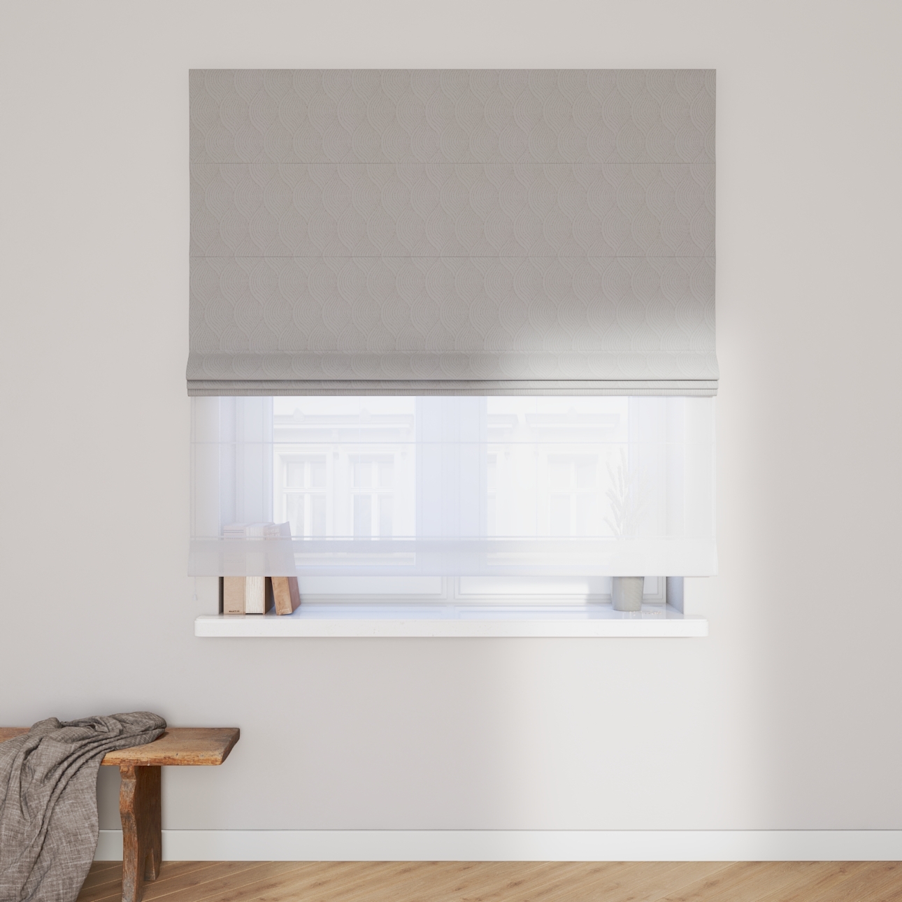 Dekoria Doppelraffrollo Duo, grau, 50 x 60 cm günstig online kaufen