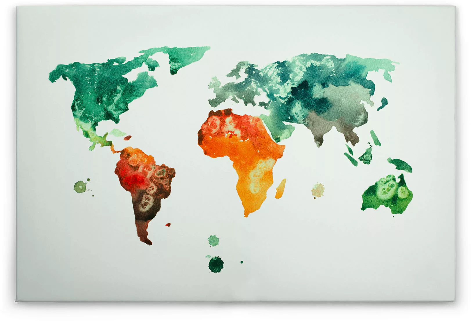 A.S. Création Leinwandbild "Colourful World 3", Weltkarte, (1 St.), Atlas W günstig online kaufen