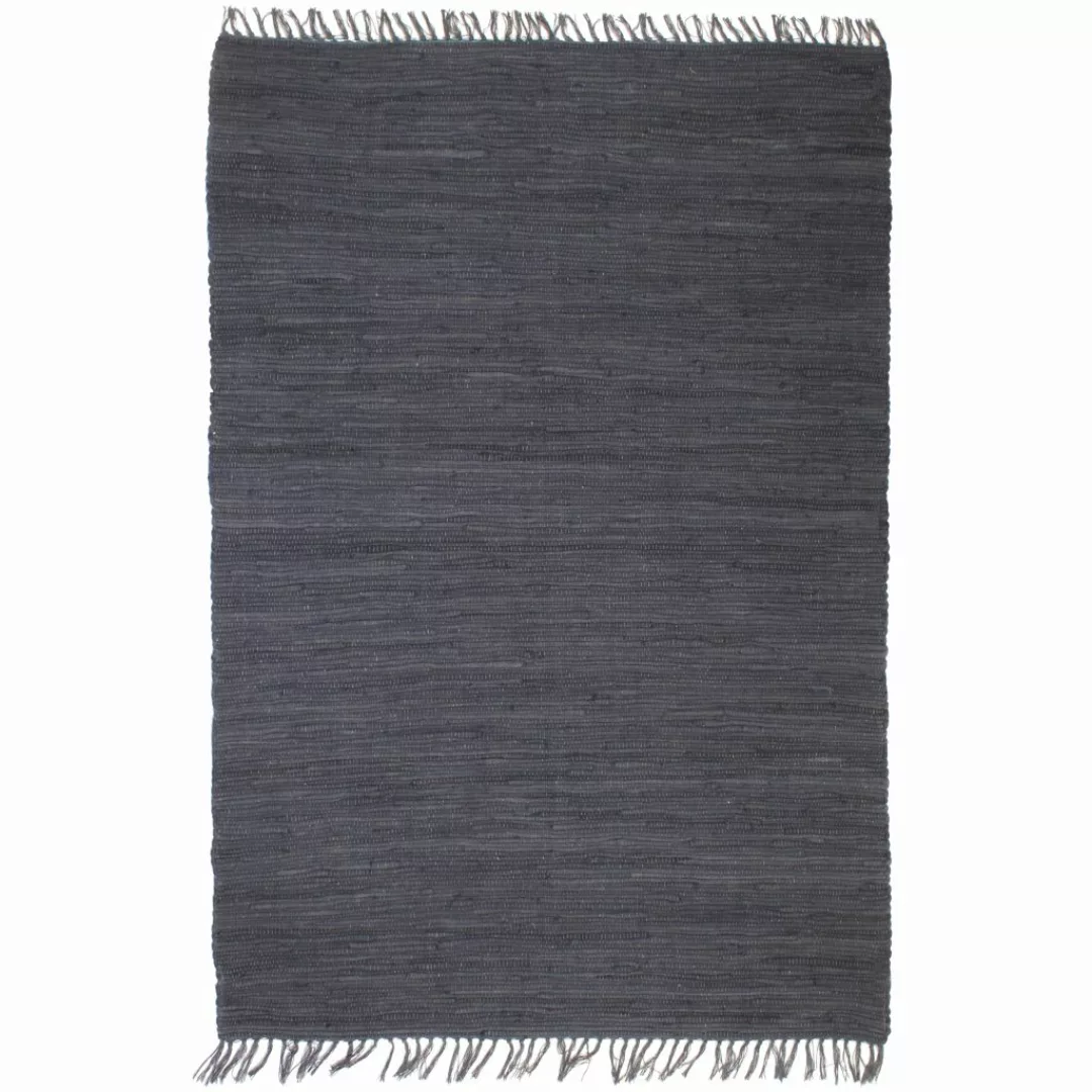 Handgewebter Chindi-teppich Baumwolle 160x230 Cm Anthrazit günstig online kaufen