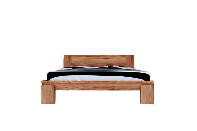 Natur24 Einzelbett Bett Tinci 2 in 80x210cm Kernbuche massiv mit Holzkopfte günstig online kaufen