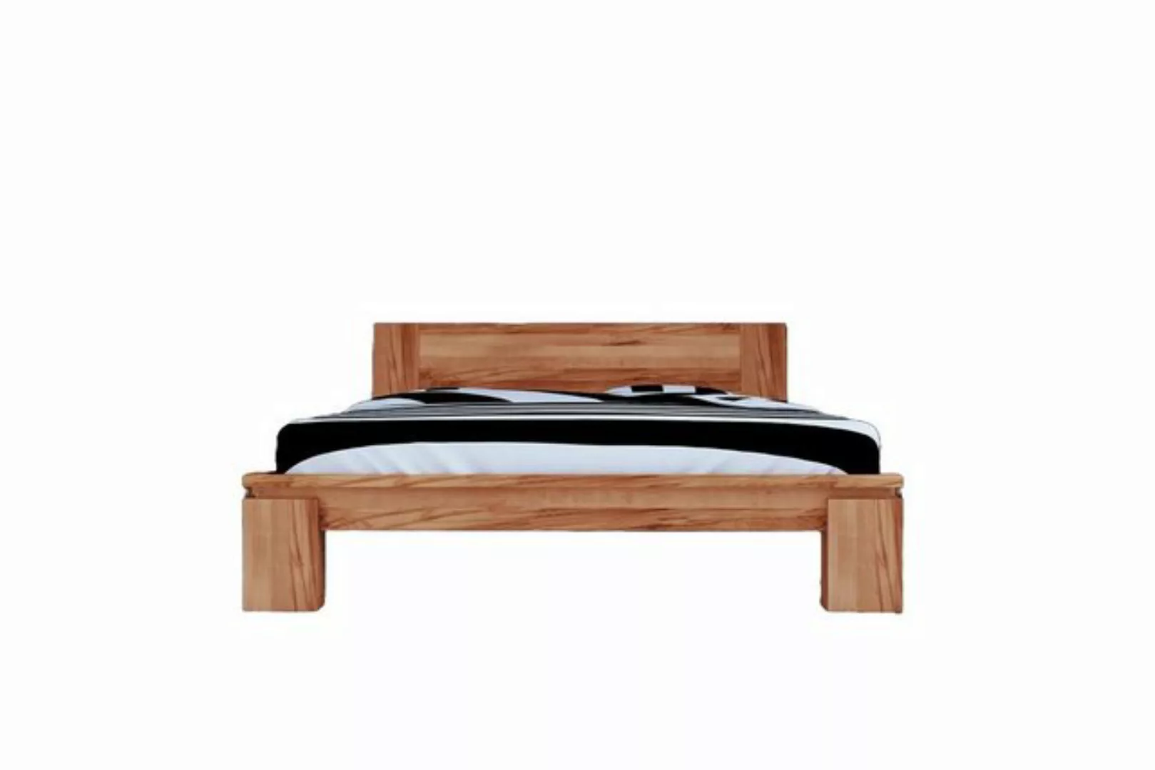 Natur24 Einzelbett Bett Tinci 2 in 120x190cm Kernbuche massiv mit Holzkopft günstig online kaufen