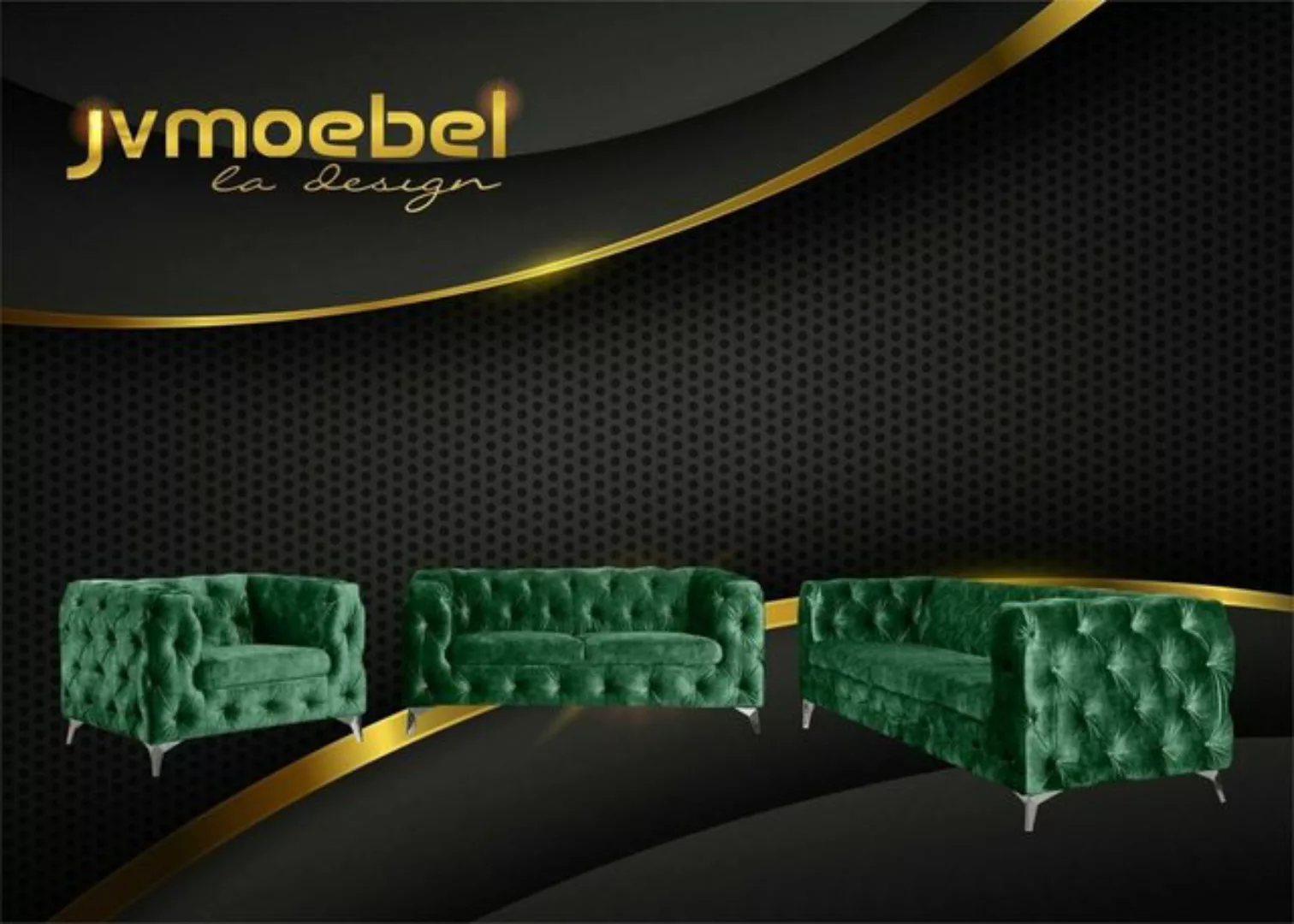 JVmoebel Chesterfield-Sofa, Sofagarnitur 321 Sitzer Textil Couch Chesterfie günstig online kaufen