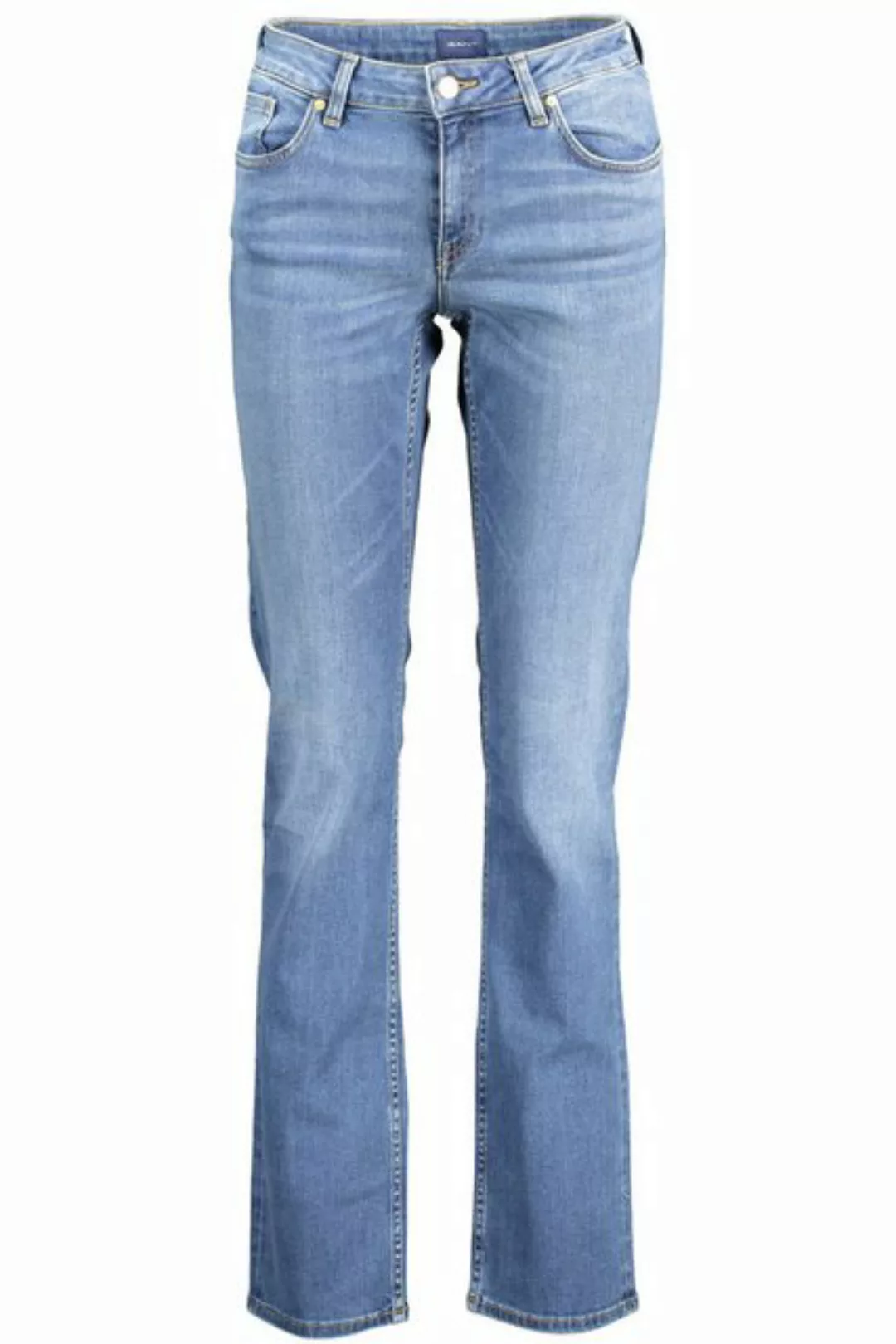 Gant 5-Pocket-Jeans Damen Slim Jeans Blau: Used-Effekt, 5 Taschen, Knopf & günstig online kaufen