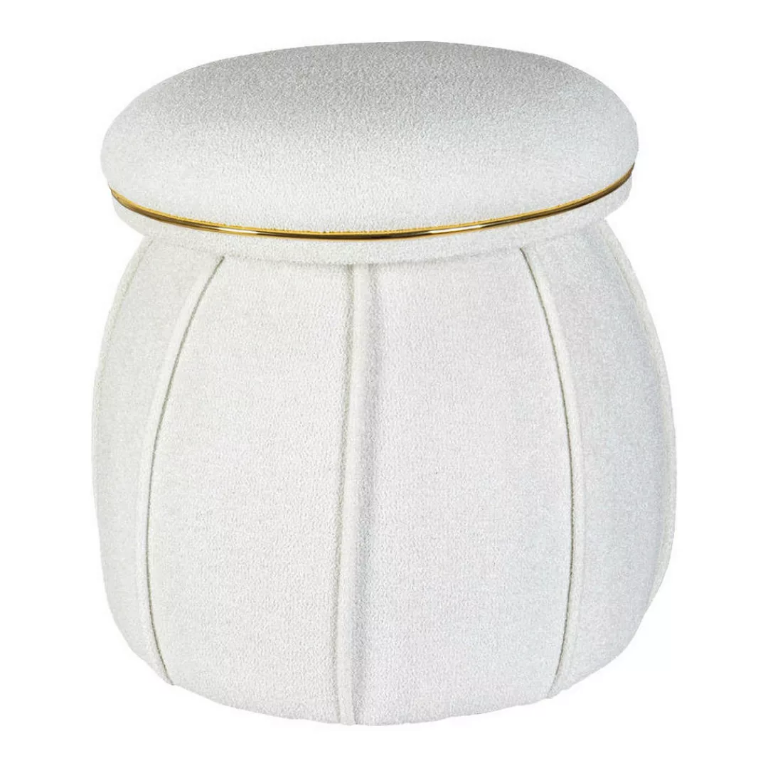 360 Living Hocker Corin 110 weiß gold H/D: ca. 51,5x51,5 cm günstig online kaufen