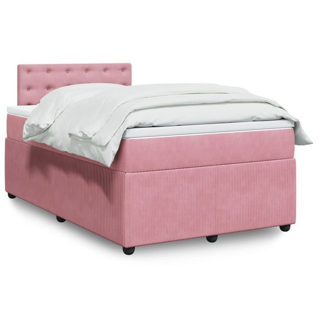 vidaXL Boxspringbett, Boxspringbett mit Matratze Rosa 120x200 cm Samt günstig online kaufen