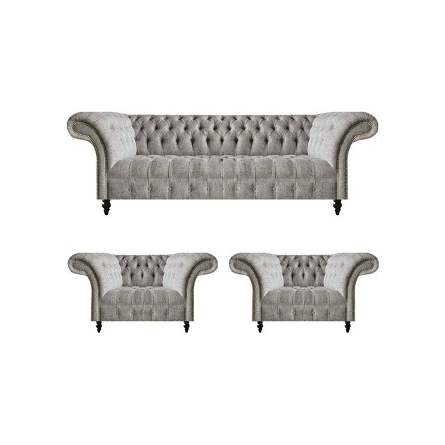 JVmoebel Chesterfield-Sofa Luxus Sofas Set 3tlg Sitzmöbel Wohnzimmer Polste günstig online kaufen