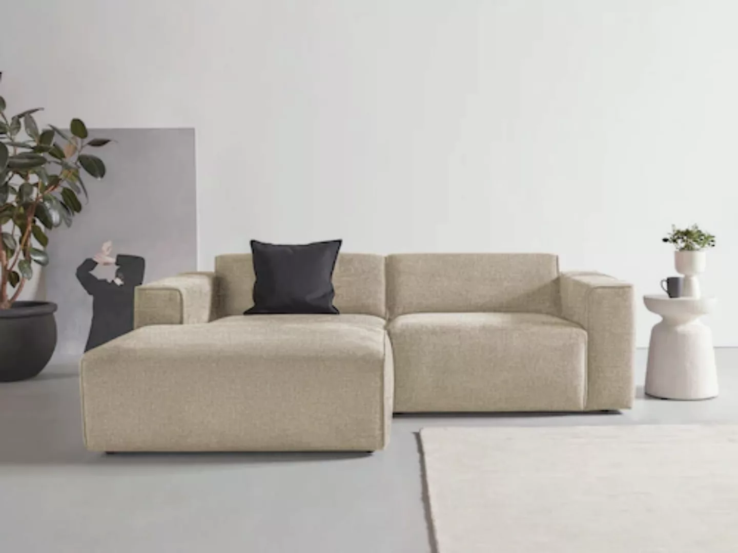 andas Ecksofa "Noord", mit Kedernaht, Breite 234 cm, Cord, Struktur, Websto günstig online kaufen