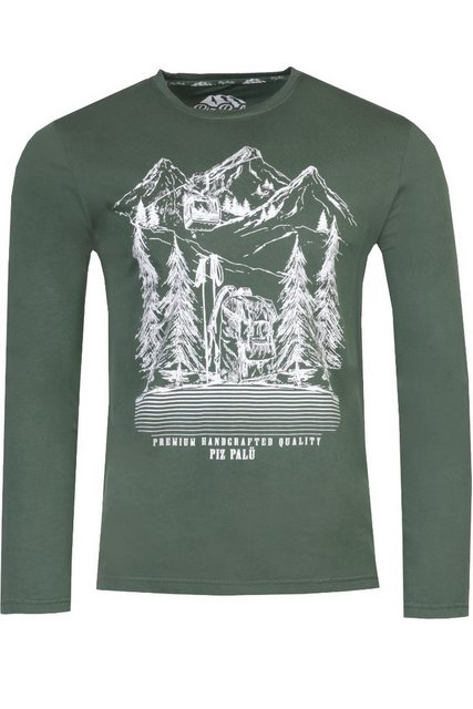 Piz Palü Strickpullover Longsleeve Herren - RIEDBACH - fired umbra, pinie günstig online kaufen