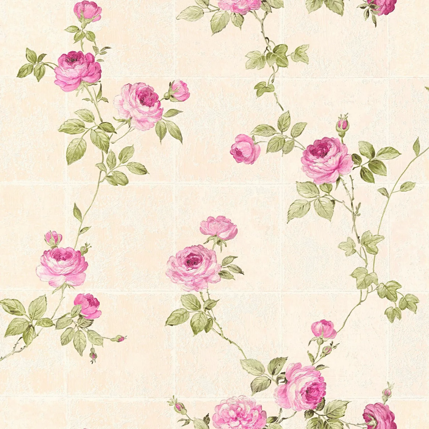 Bricoflor Apricot Tapete mit Rosen Romantische Vliestapete mit Blumen auf F günstig online kaufen