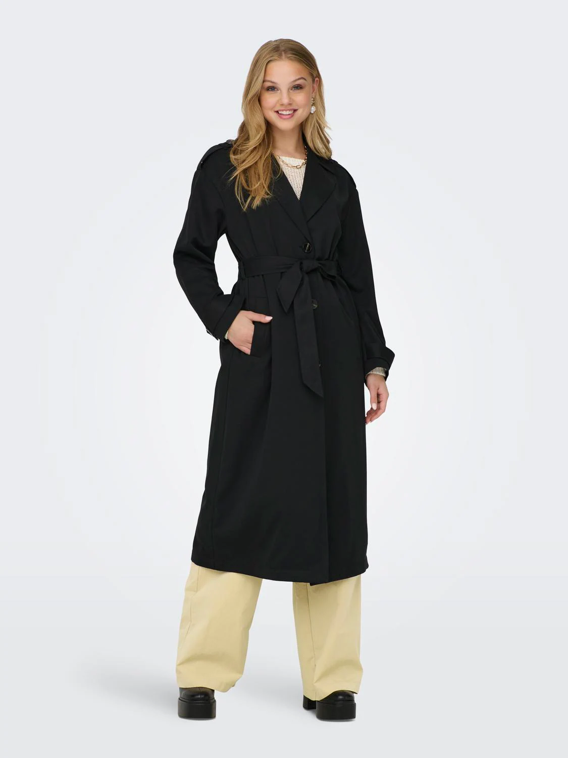 ONLY Trenchcoat ONLLINE X-LONG TRENCHCOAT OTW NOOS mit Bindegürtel an der T günstig online kaufen