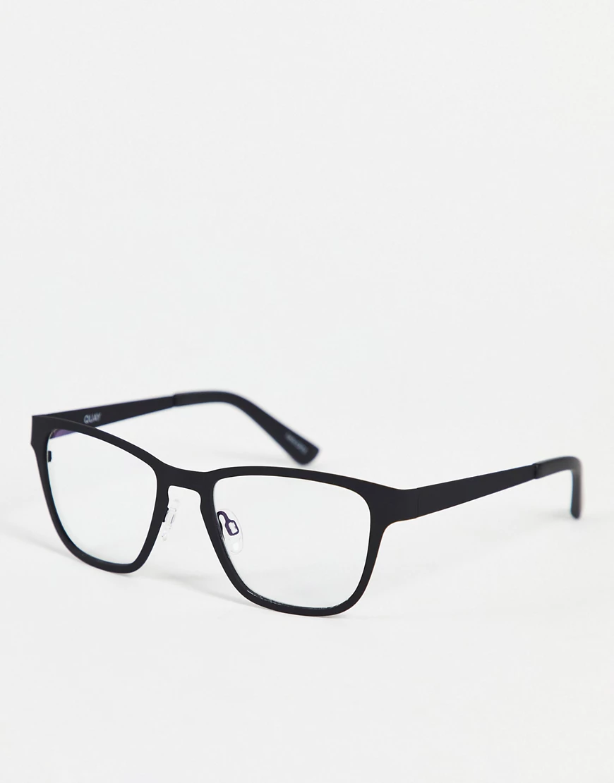 Quay – Brille mit schwarzem Gestell und transparenten Gläsern mit Blaulicht günstig online kaufen