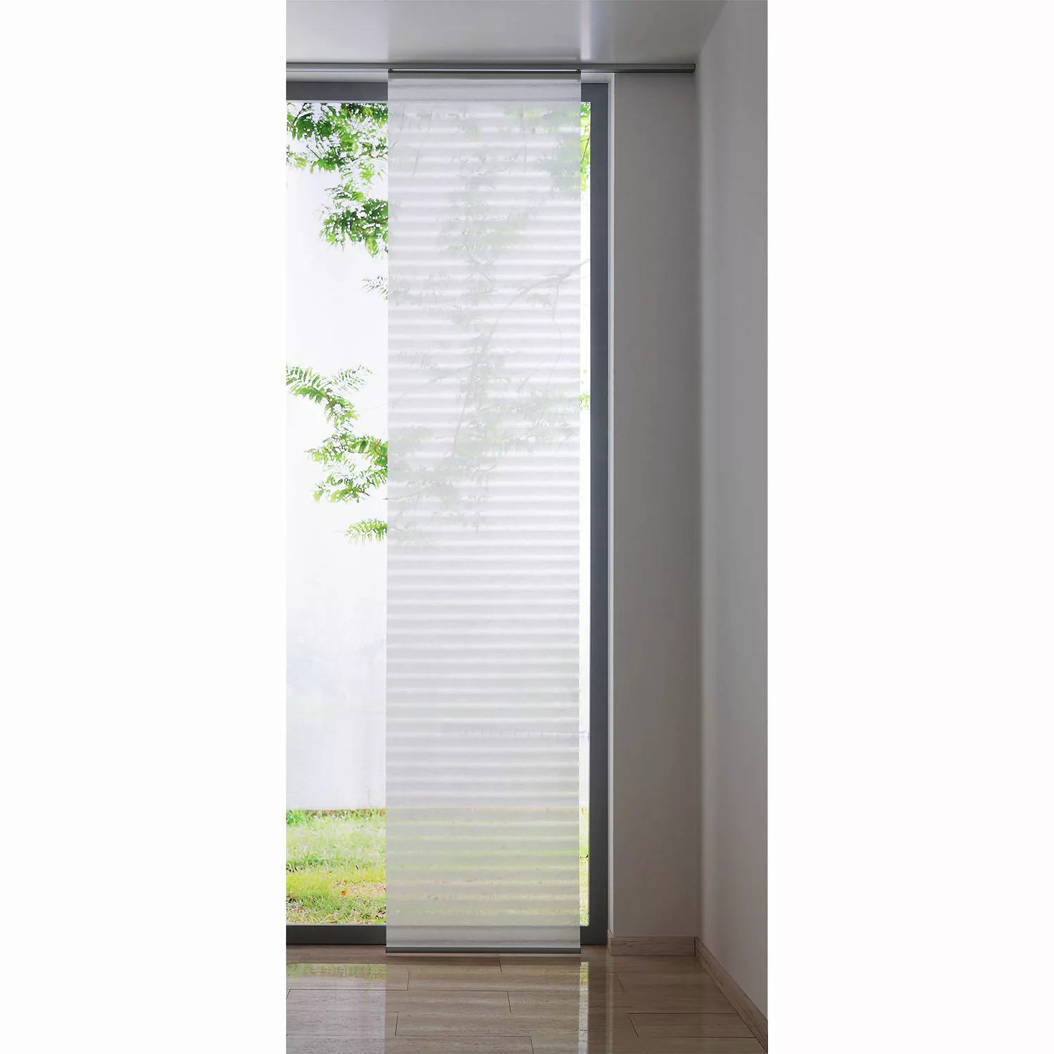 home24 mydeco Flächenvorhang Flow Weiß Modern 60x300 cm (BxH) Kunstfaser günstig online kaufen
