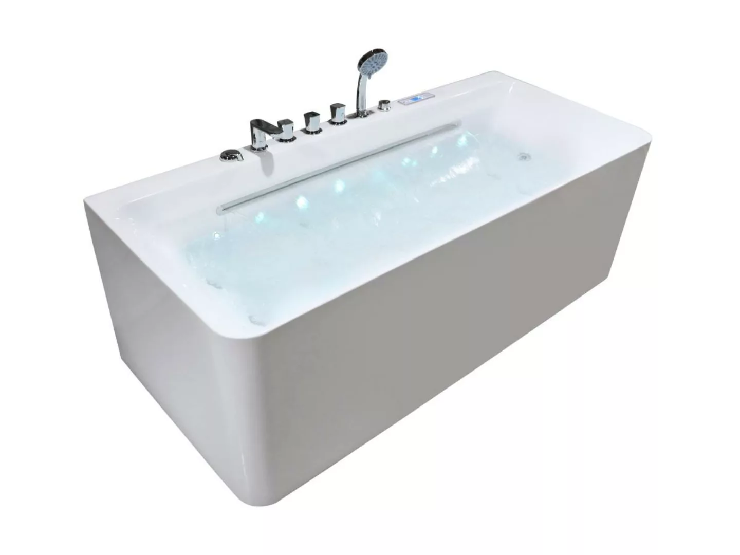 Whirlpool-Badewanne halb freistehend - Weiß - 1 Platz - 470 l - 170 x 75 cm günstig online kaufen